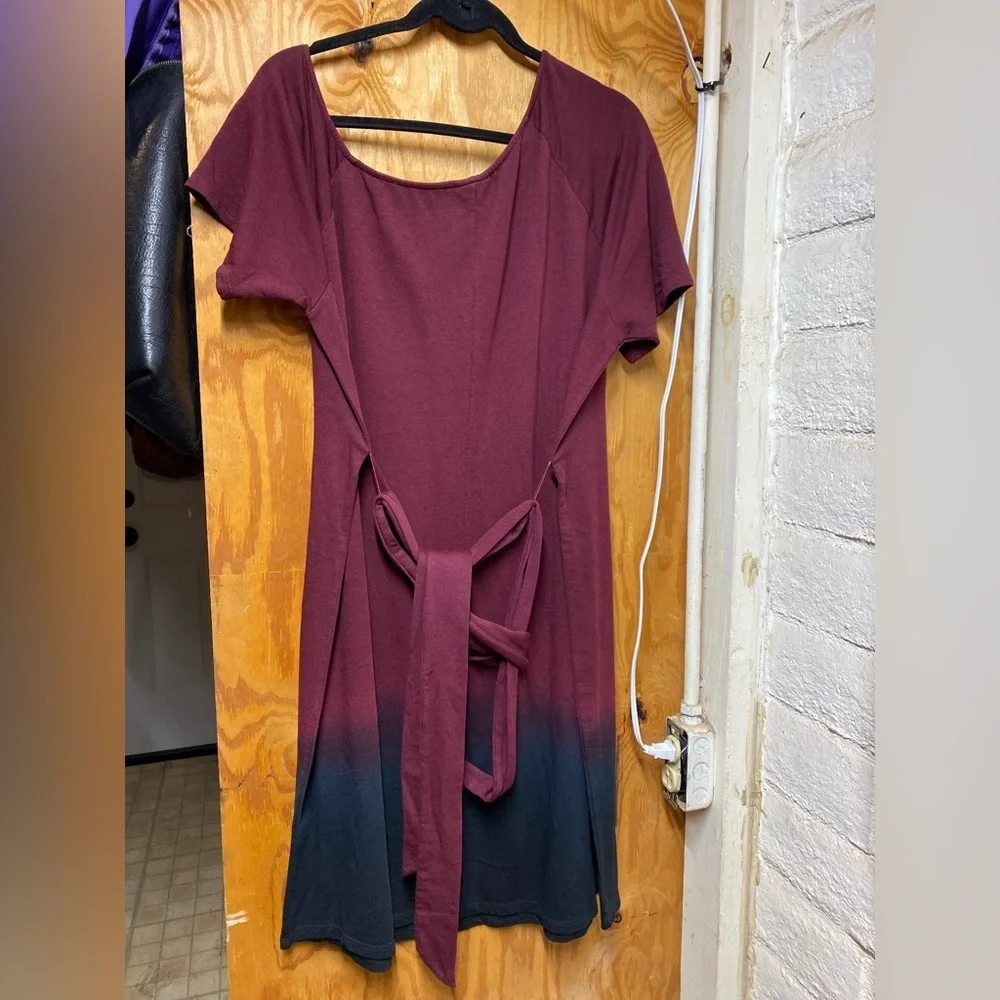 Nwt torrid burgandy dip dye off shoulder terry tshirt dress size 1x